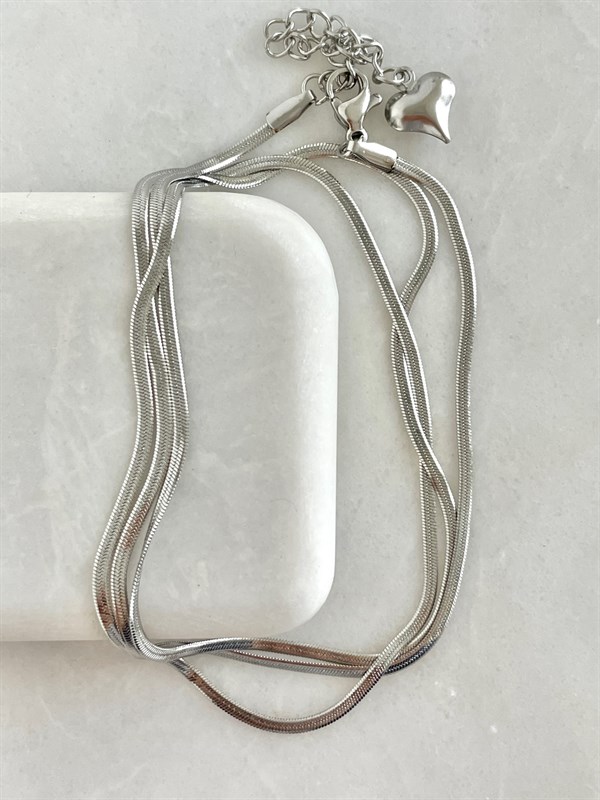 Çelik İnce İtalyan Zincir (60 cm) (Silver)